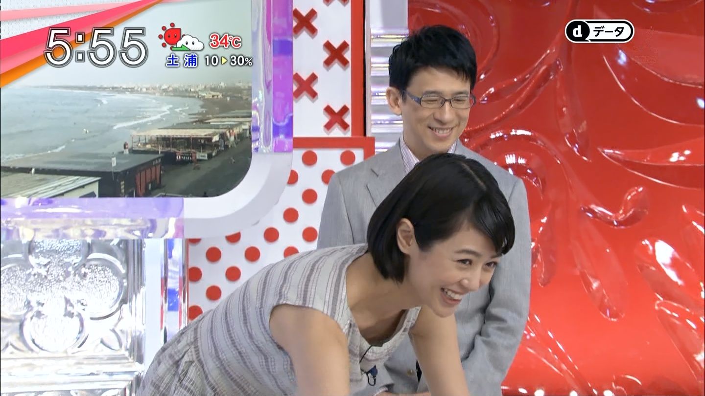 夏目三久 あさチャンで胸チラ 女子アナおっぱいキャプ