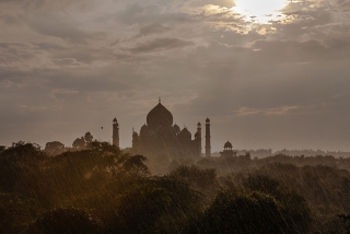 Taj Mahal seen from nature trail, Agra, India